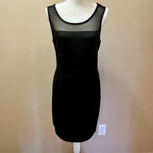 Bisou Bisou Black Sheer Panel Sheath Dress Size 12